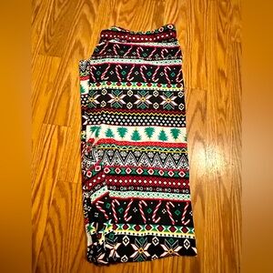 LuLaRoe candy cane and Christmas tree leggings sz TC